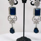 Sapphire Square Drop Earrings