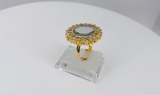 Handcrafted Kundan And Mirror Ring