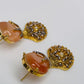 Peach and Gold Seashell Earrings