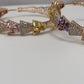 Zirconia And Multicoloured Stone Hoops earrings