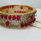 Handcrafted Ruby And Champagne Stones Bangle