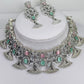 Elegant And Mesmerising Mint And Pink Stone Choker Set