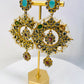 Multi Coloured Stones And Kundan Earrings
