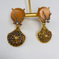 Peach and Gold Seashell Earrings