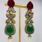 Royal Inspired Ruby Red And Emerald Green Earrings