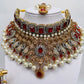 Ruby And Rose Gold Bridal Necklace Set