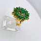 Gold Plated Emerald Adjustable Ring