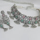 Elegant And Mesmerising Mint And Pink Stone Choker Set