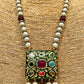 Handcrafted Double Sided Menakari Necklace With Pearls