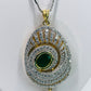 Emerald Cubic Zirconia Pendant And Earring Set
