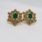 Antique Gold Star Shaped Emerald And Champagne Earrings