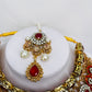 Ruby And Rose Gold Bridal Necklace Set