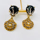 Gold and Black Seashell Earrings