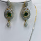 Emerald Cubic Zirconia Pendant And Earring Set