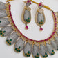 Ruby And Emerald Cubic Zircon Choker Set
