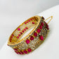 Handcrafted Ruby And Champagne Stones Bangle