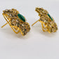 Antique Gold Star Shaped Emerald And Champagne Earrings