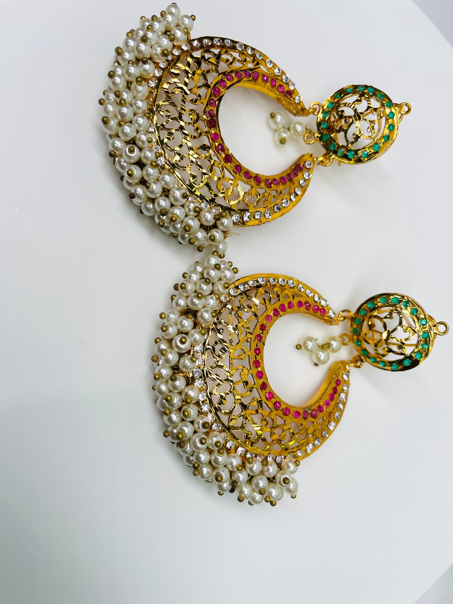 Traditional Hydrabadi Jhumkas With Pearls