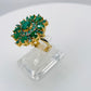 Gold Plated Emerald Adjustable Ring