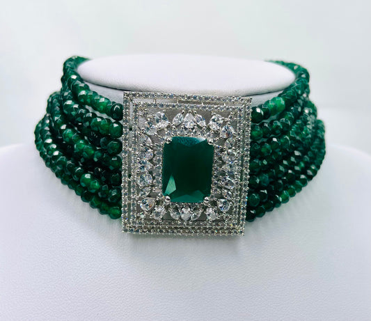 Handcrafted Green Beaded Choker