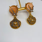 Peach and Gold Seashell Earrings