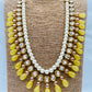 Canary Yellow Necklace And Earrings Set