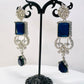 Sapphire Square Drop Earrings