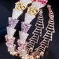 Zirconia And Multicoloured Stone Hoops earrings