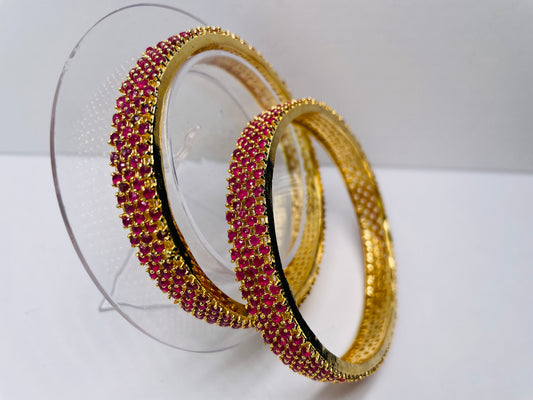Bangles Cubic Zirconia With Ruby Red Stones